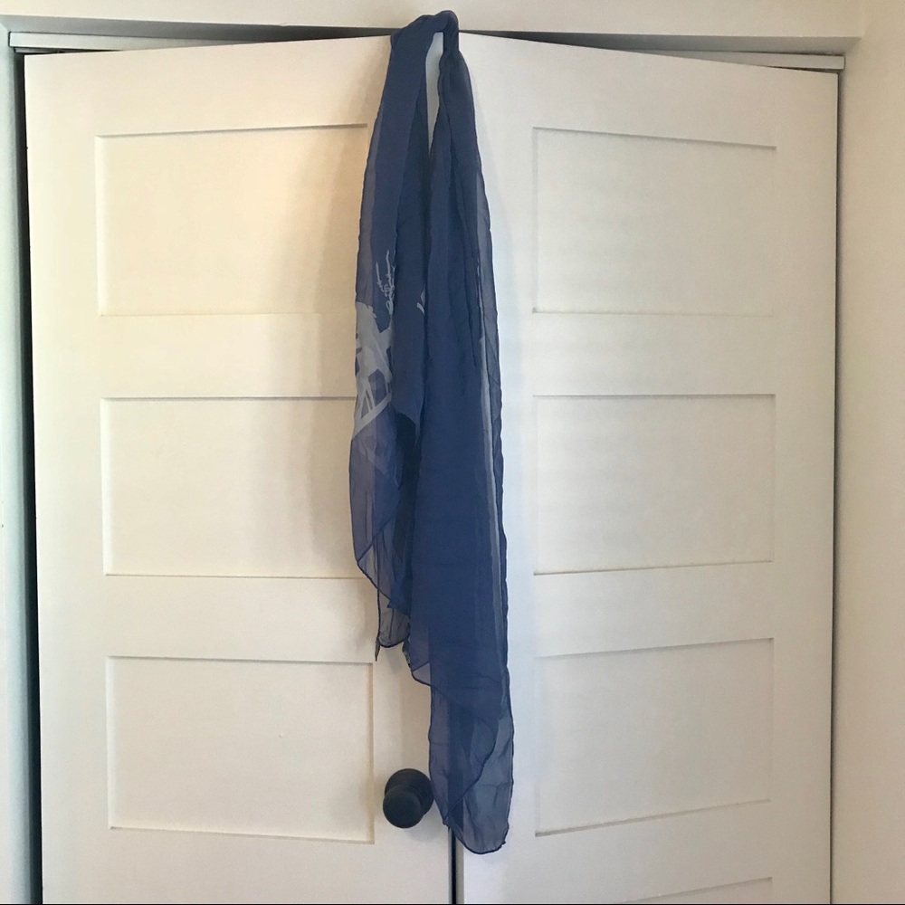 Maxfield LA navy silk sheer scarf (dark blue)